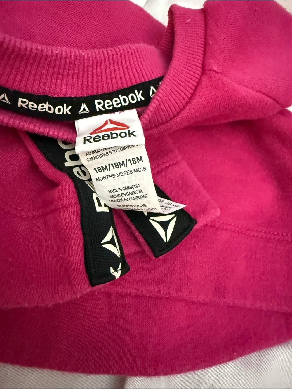 Reebok Bright Pink Logo Sweatshirt-18 months